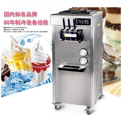 16~88L/hの容量とチョコレート原料のソフトアイスクリームマシン