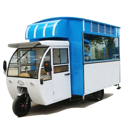 スナック を 提供 する 3 輪 の 食事 車 牛乳 茶 冷たい 飲み物 揚げ た ストリング など