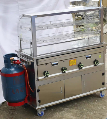 切断可能な移動式不鋼鉄 ストリートフード スナック 飲み物 ガス トロッキー 手車