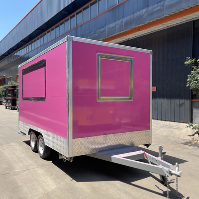 肉加工工場用の多機能移動式四角式ファーストフードスナックトレーラー