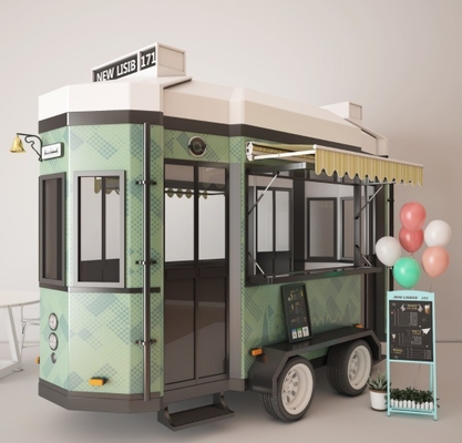 カスタマイズされたスタイル モバイル ファストフード トラック 小麦原材料とホットコーヒー