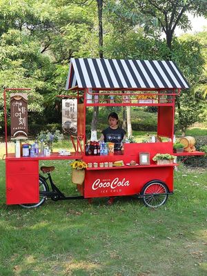 多機能コーヒーカート 食品トレーラー モバイル 食品カート アイスクリーム ミニフードトラック