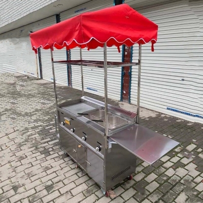 商用 飲食 ステンレス スチール ストリートフード スナック フライヤー グリル バーベキュー トロッキー 手車