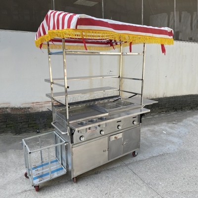 2022年 多用途 モバイル ステンレス スチール ストリート 食品 スナック トロッキー 手車 カスタマイズ