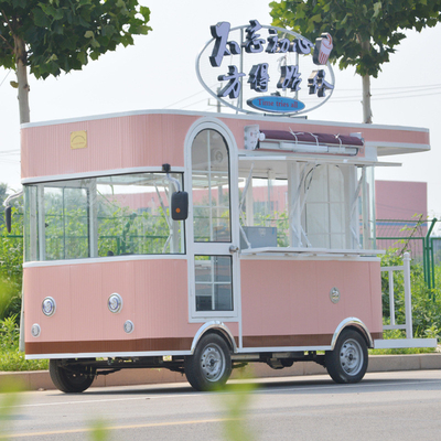 冷たい飲み物 ミルクティー アイスクリーム用の多機能電気四輪フードトラック