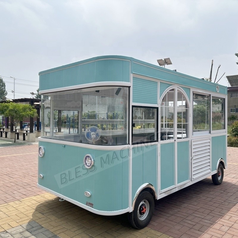 ストリートモバイル ミニ ホットドッグ アイスクリーム ファストフードカート トレーラー 車輪付き 小型フードトラック