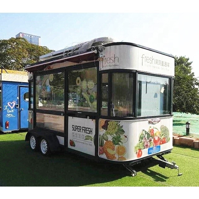 オーダーメイド モバイル BBQ ピザ アイスクリーム コーヒー フルーツ加工工場用 食品トレーラー