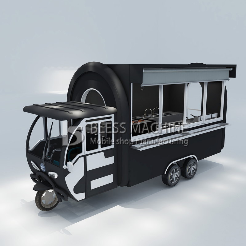 オーダーメイド 1.5KW-4.5kw 三輪電気スクーター 食品カート トゥック トゥック モバイル キッチン 三輪車